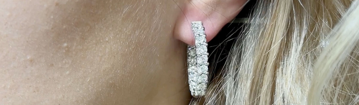 Natural Diamond Hoop Earrings – Padis Jewelry