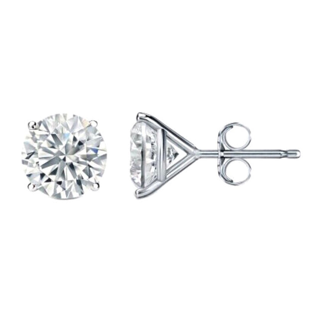 Lab Grown 1.43 Cttw. 14K White Gold Diamond Solitaire Earrings