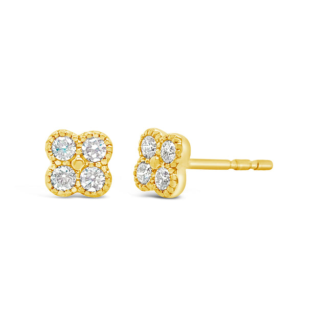 Yellow Gold Diamond Fashion Stud Earrings