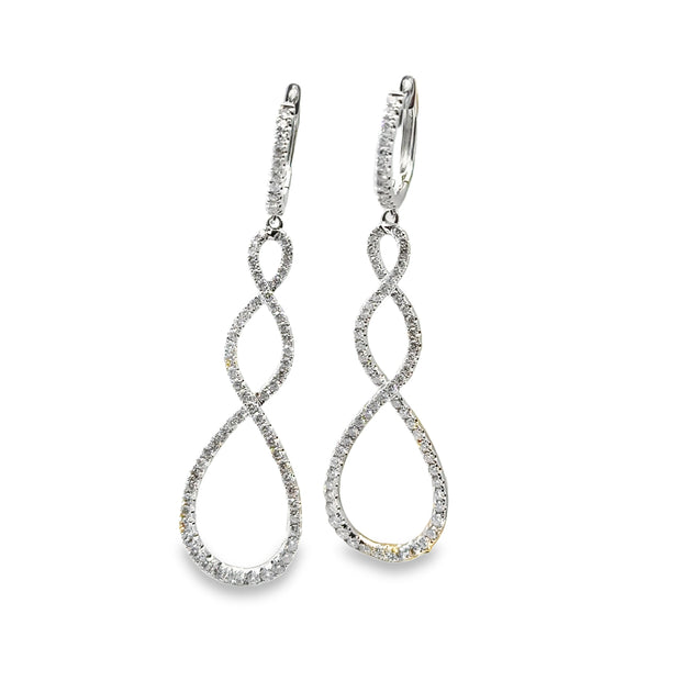 White Gold Diamond Fashion Dangle Earrings