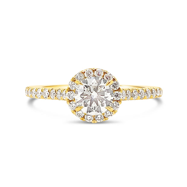 Forevermark Yellow Gold Diamond Halo Engagement Ring