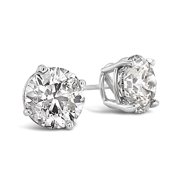 Lab Grown 2.05 Cttw. 14K White Gold Diamond Solitaire Earrings