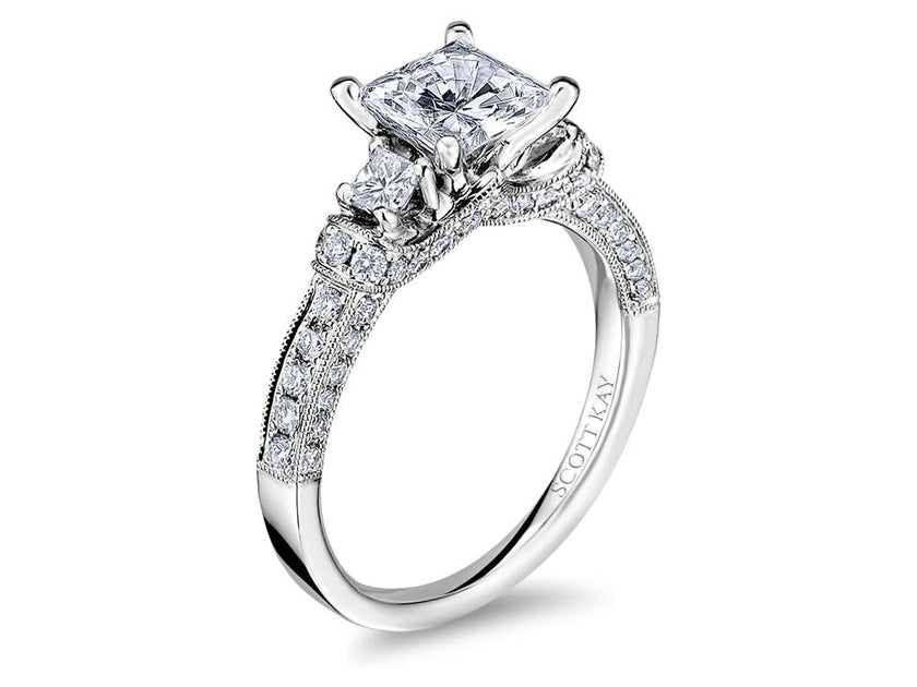 Scott Kay Tiara Three Stone Engagement Ring
