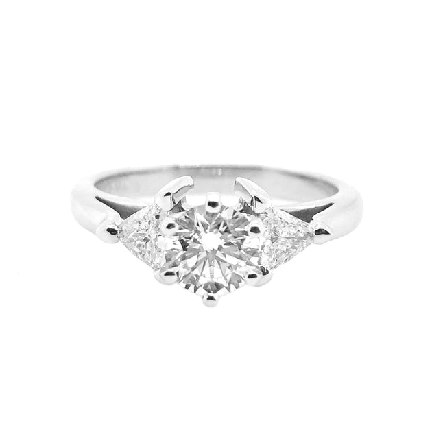Lab Grown White Gold Diamond Three Stone Engagement Ring Padis Jewelry