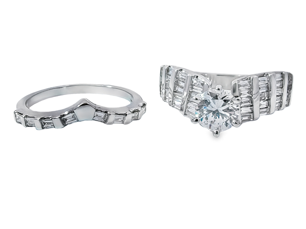 White Gold Diamond Ring Wedding Set