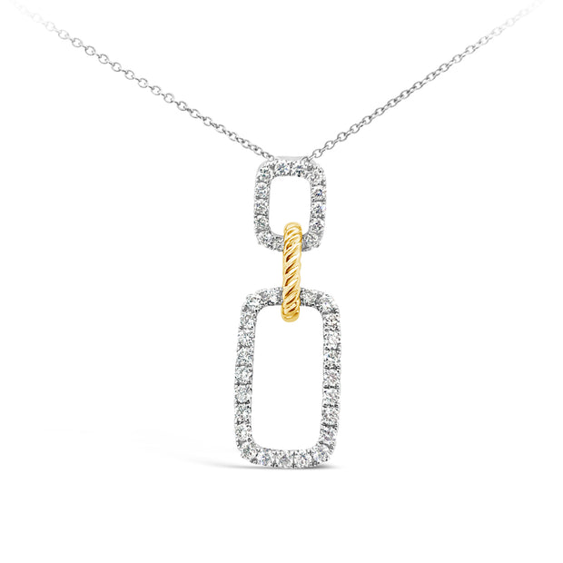 White/Yellow Gold Diamond Link Fashion Pendant