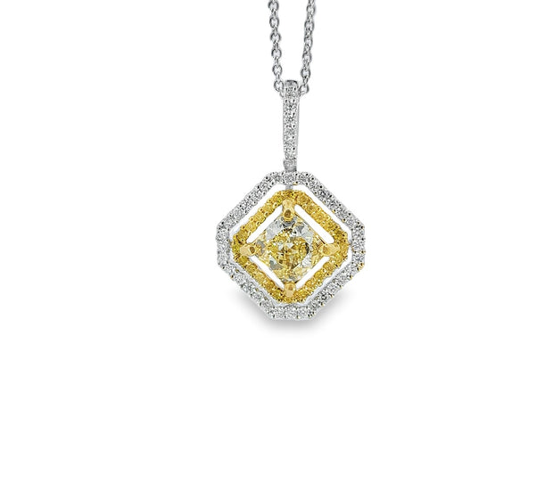 White/Yellow Gold Fancy Yellow Diamond Pendant