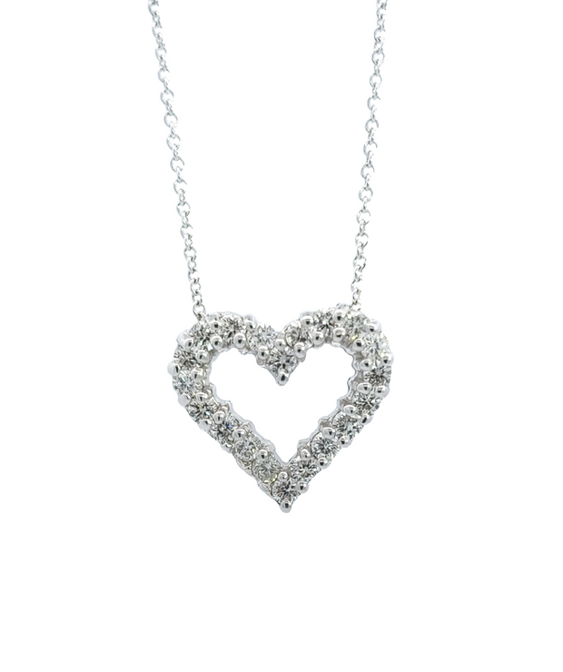 White Gold Diamond Heart Necklace