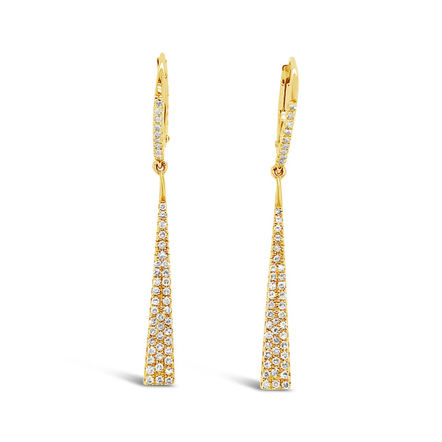 Yellow Gold Diamond Dangle Fashion Earrings