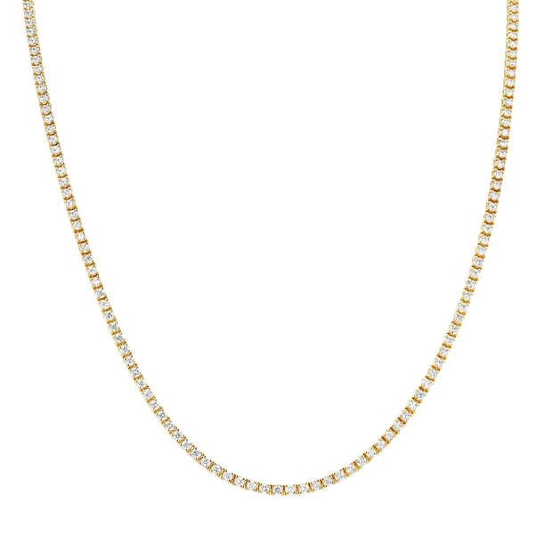 Yellow Gold Diamond 17" Tennis Necklace