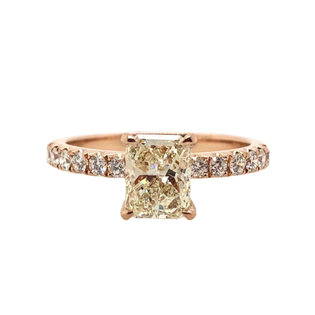 Rose Gold Radiant Cut Diamond Engagement Ring