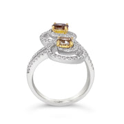 White/Yellow Gold Fancy Color Diamond Fashion Ring