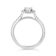 Platinum Oval Shape Diamond Halo Engagement Ring