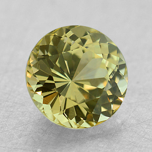 Loose Light Silvery-Yellow Round Brilliant Sapphire