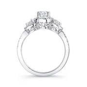 Forevermark White Gold Diamond Three Stone Halo Engagement Ring