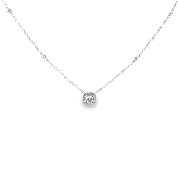 Forevermark 0.36 Cttw. White Gold Diamond Halo Necklace