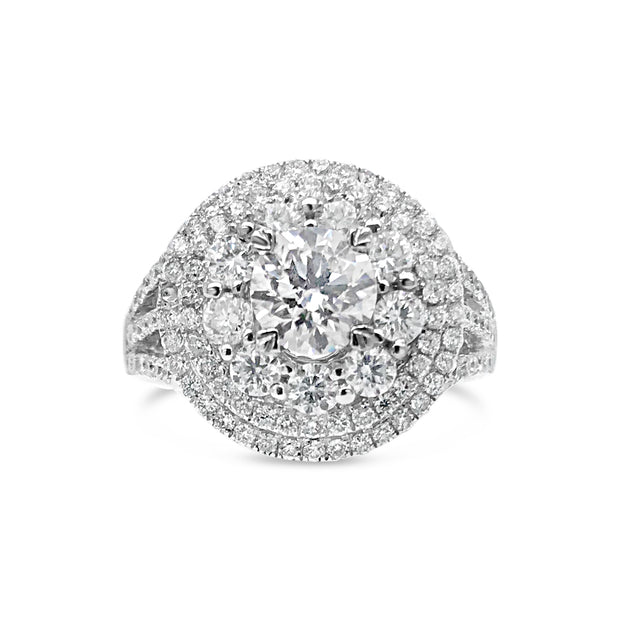 Forevermark White Gold Diamond Halo Engagement Ring