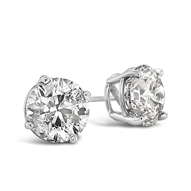 1.83 Cttw. White Gold Diamond Solitaire Earrings