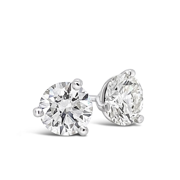 1.41 Cttw. White Gold Diamond Solitaire Earrings