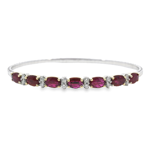 White and Yellow Gold Ruby and Diamond Bracelet