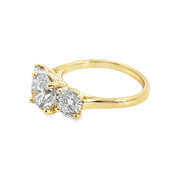Lab Grown Diamond Yellow Gold Three Stone Engagement Ring