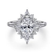 GABRIEL & CO "Floral Noveau" Engagement Ring