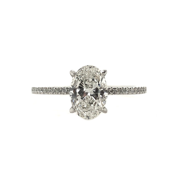 Platinum Oval Shape Diamond Engagement Ring