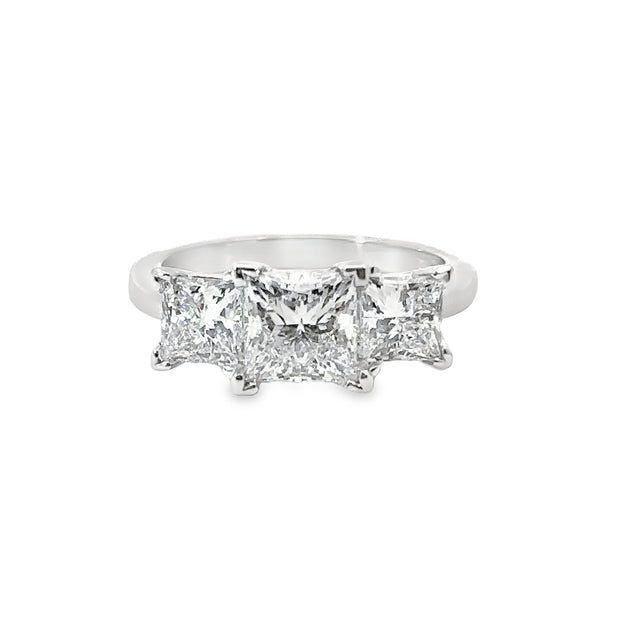 Lab Grown Diamond White Gold Three Stone Engagement Ring