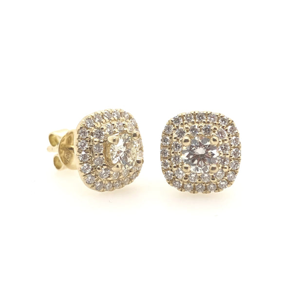 Forevermark Yellow Gold Diamond Halo Earrings