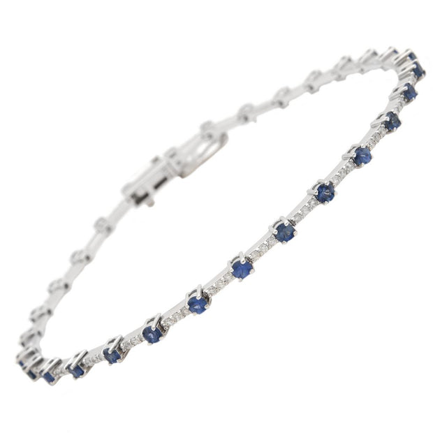 White Gold Sapphire and Diamond Fashion Bracelet