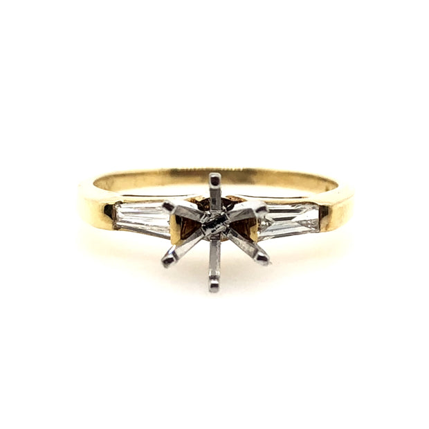 Yellow Gold Three Stone Engagement Ring