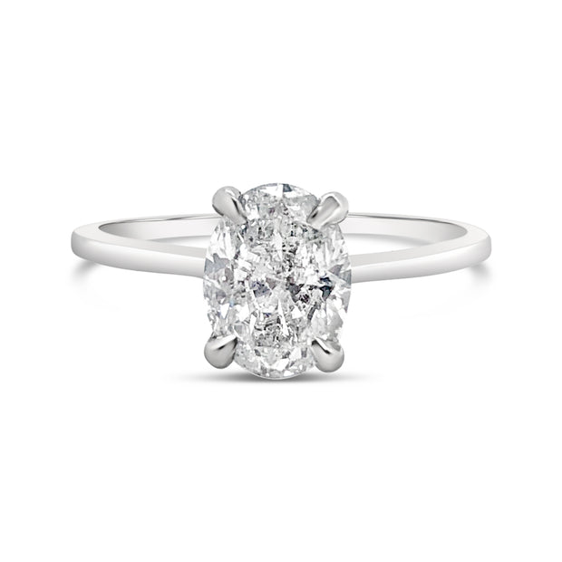 White Gold Oval Shape Diamond Solitaire Engagement Ring