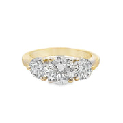 Lab Grown Diamond Yellow Gold Three Stone Engagement Ring
