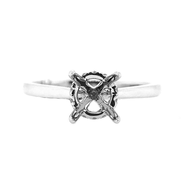 White Gold Hidden Halo Diamond Solitaire Engagement Ring