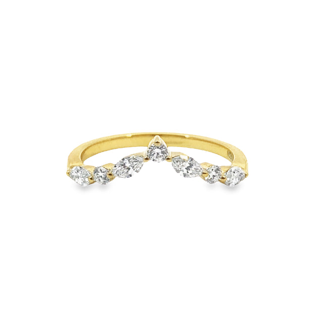 Yellow Gold Curved Diamond Band