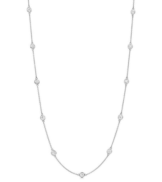 White Gold Diamonds By The Yard 18" Necklace