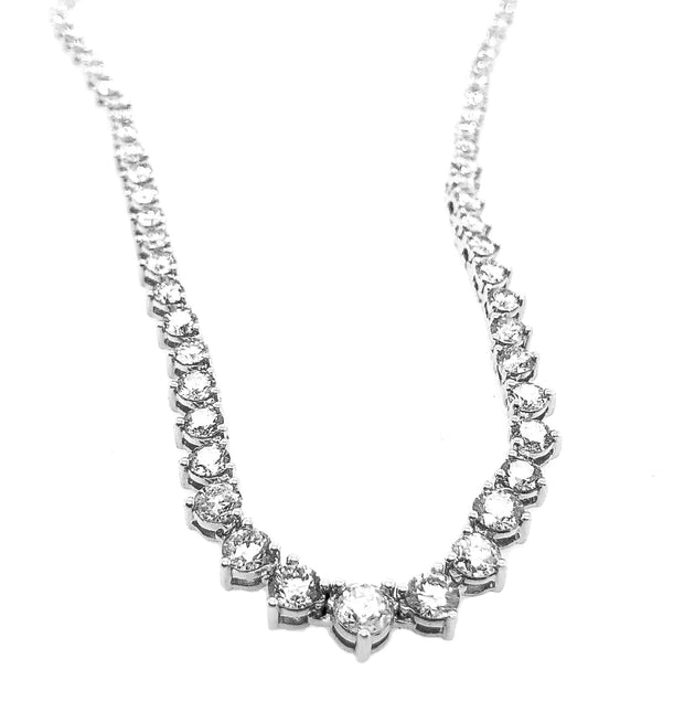 White Gold Diamond Rivera 18" Tennis Necklace