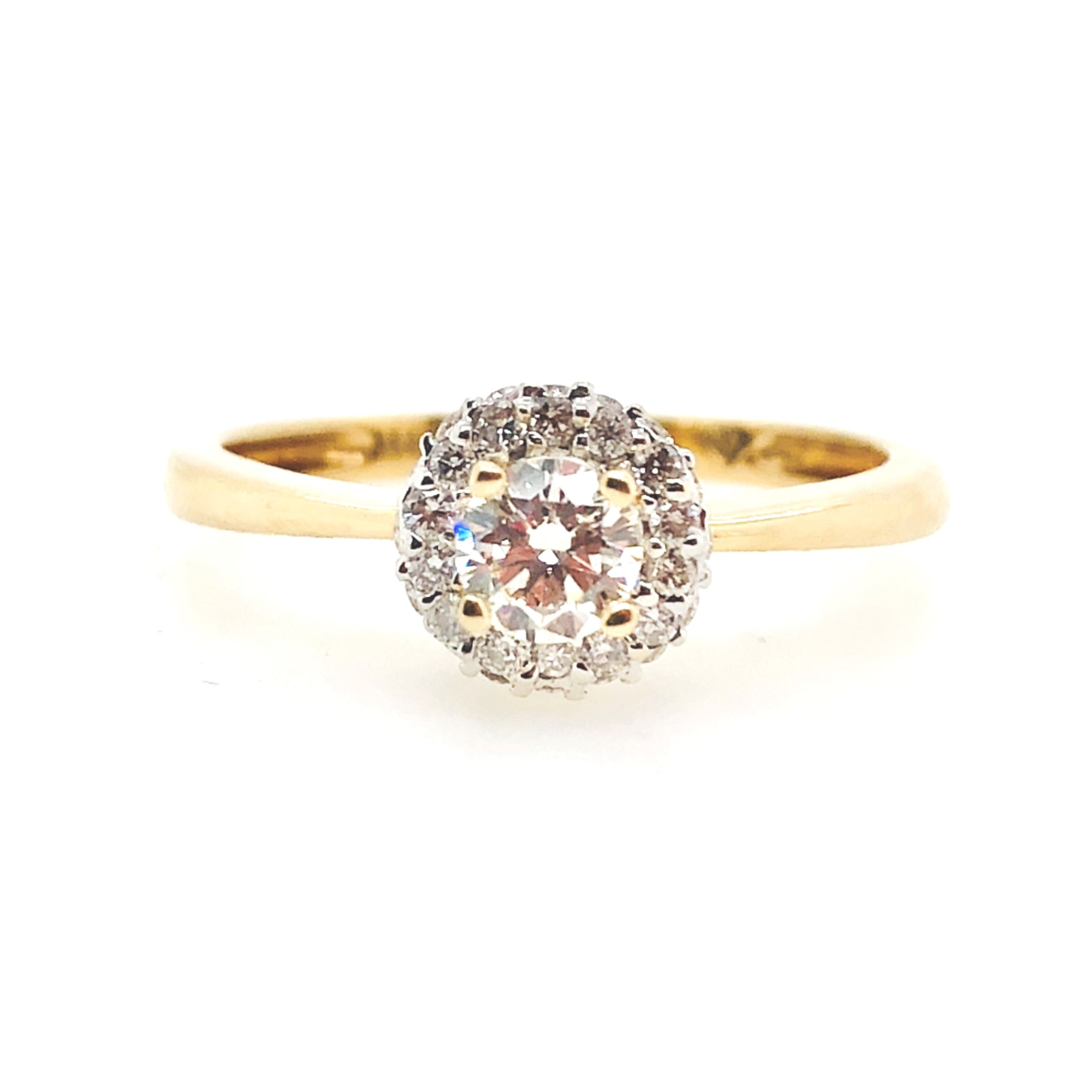 Forevermark Yellow/White Gold Halo Engagement Ring
