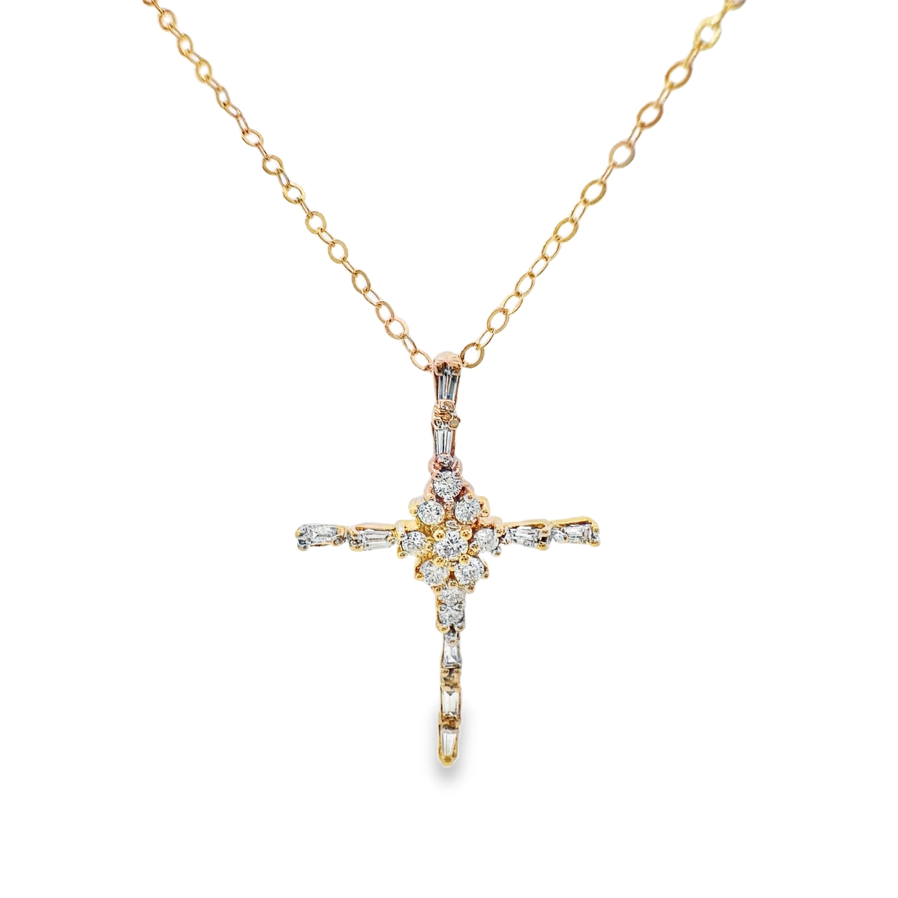 Yellow Gold Diamond Cross Pendant