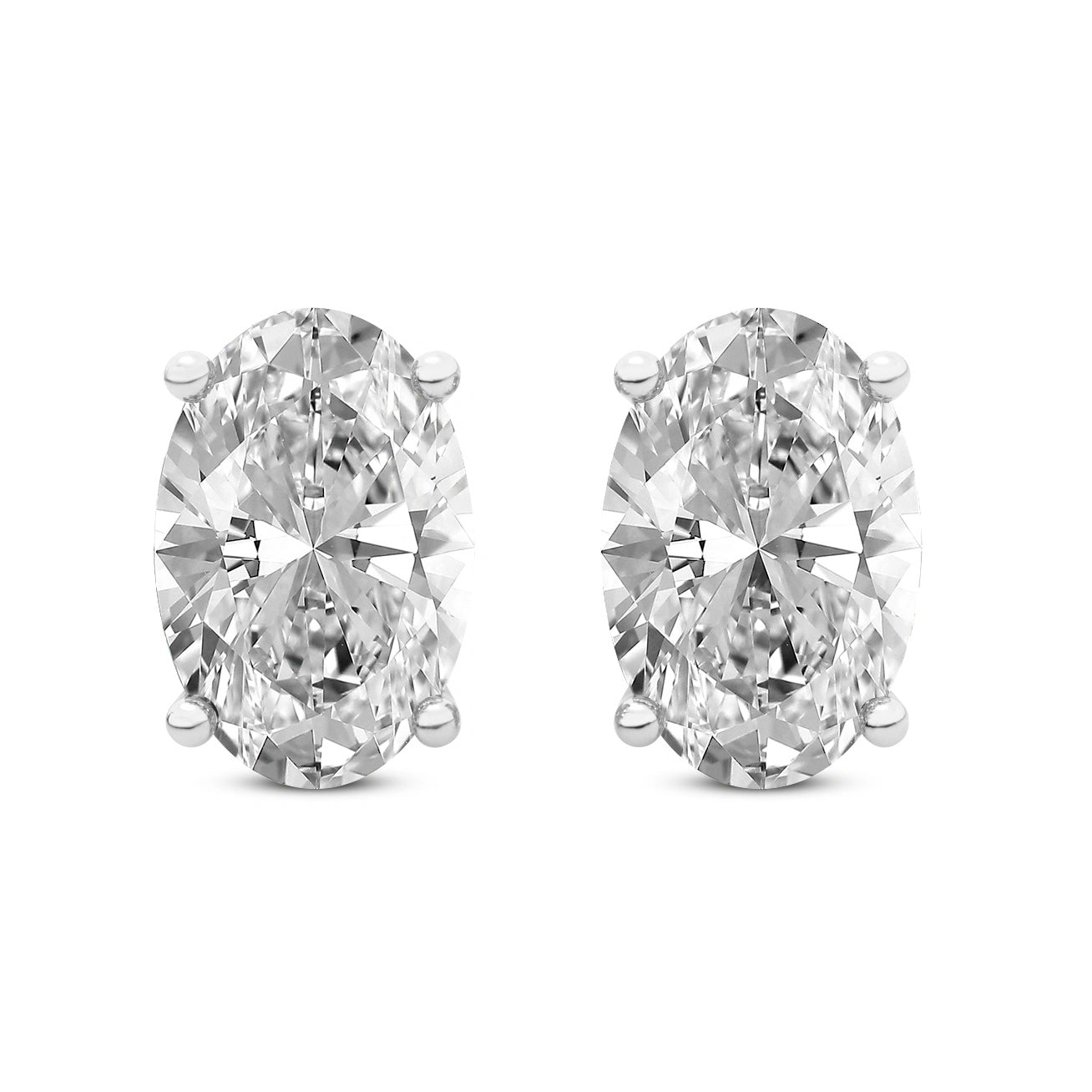 Lab Grown 5.02 Cttw. 14K White Gold Diamond Solitaire Earrings