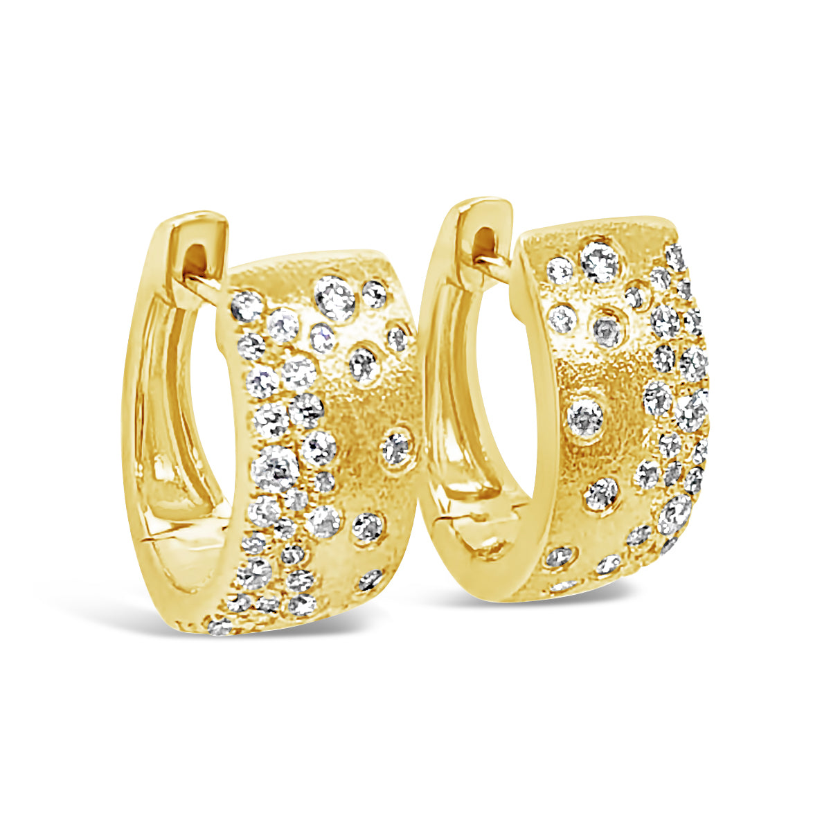 Yellow Gold Diamond Huggie Earrings