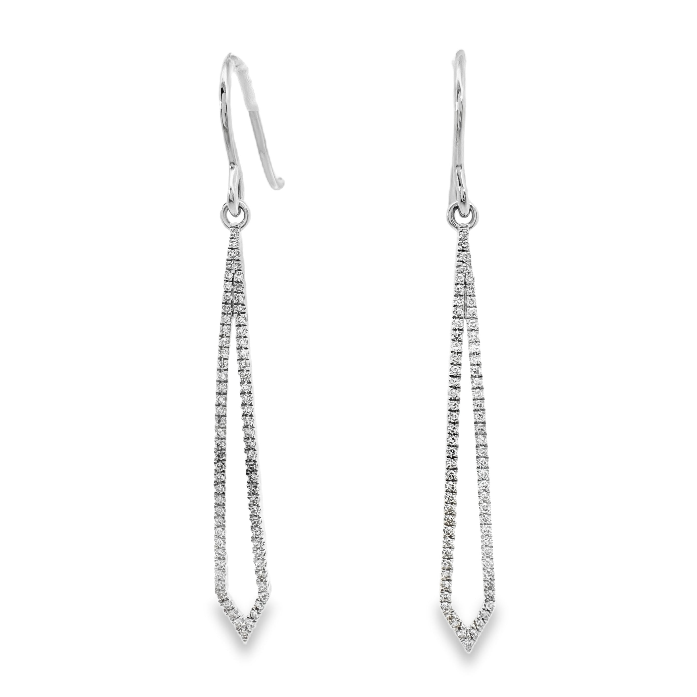 White Gold Diamond Fashion Dangle Earrings