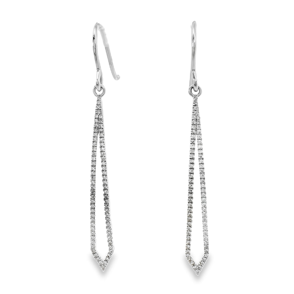 White Gold Diamond Fashion Dangle Earrings