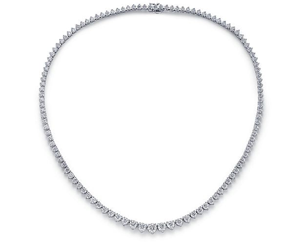 Lab Grown 10.00 Cttw. Graduated Diamond Riviera Necklace