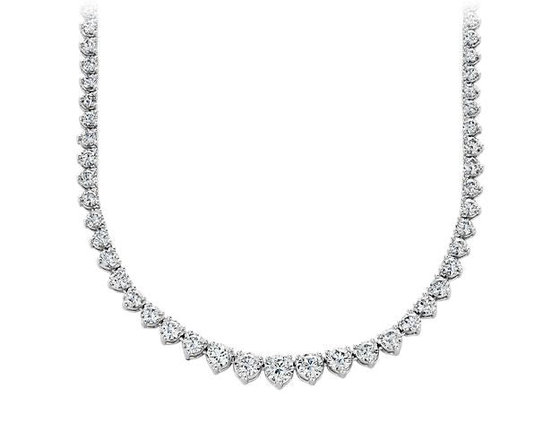Lab Grown 10.00 Cttw. Graduated Diamond Riviera Necklace