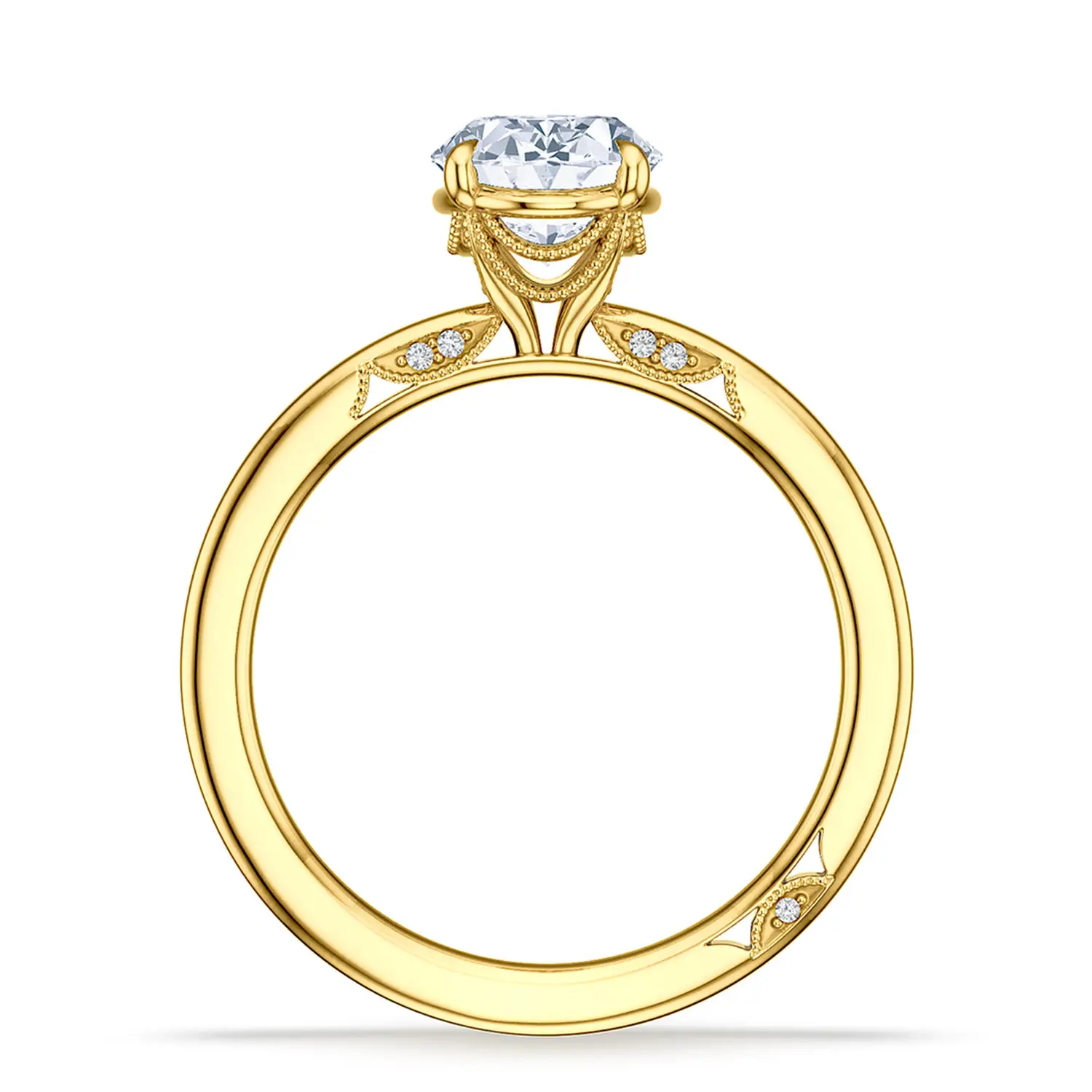 Lab Grown Yellow Gold Oval Shape Diamond Tacori Engagement Ring