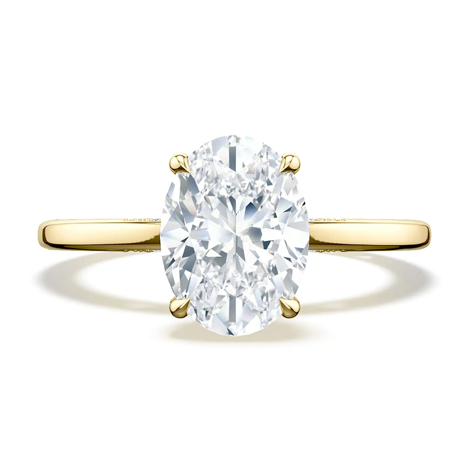 Lab Grown Yellow Gold Oval Shape Diamond Tacori Engagement Ring