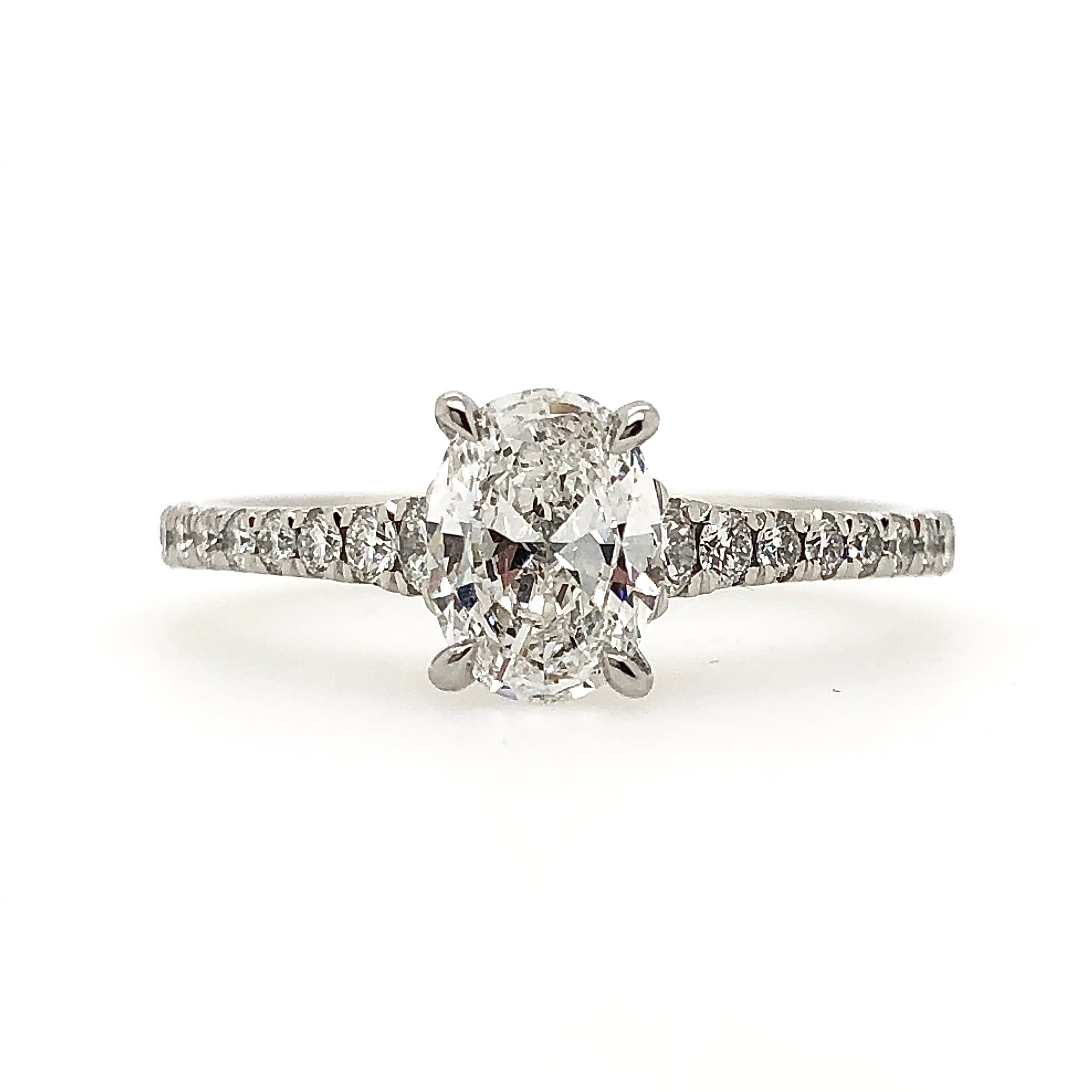 Forevermark Platinum Oval Shape Diamond Engagement Ring