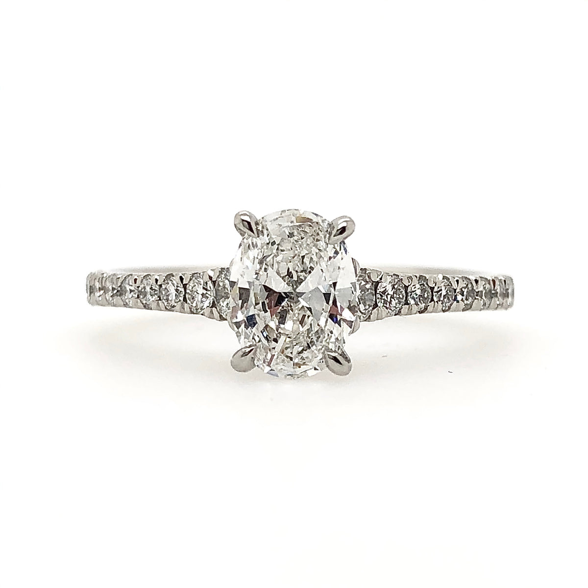 Forevermark Platinum Oval Shape Diamond Engagement Ring