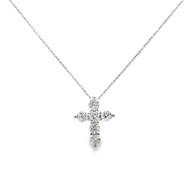 White Gold Diamond Cross Pendant